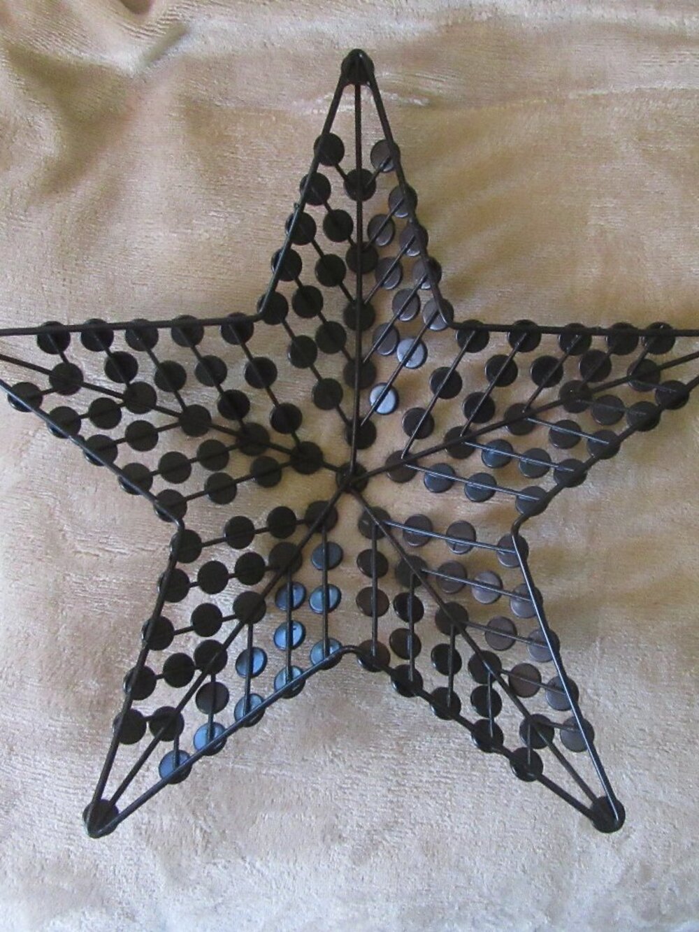 2 Vintage 14.5 in. black metal star decor with faceted embellishments - Picture 8 of 13
